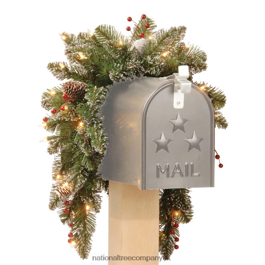 Greenery | National Tree Company Glittery Mountain Mailbox Swag F2L4F464